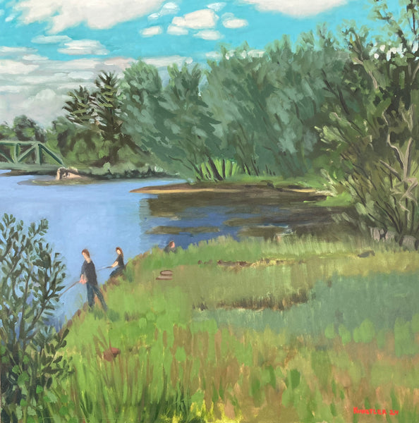 Fishers at Factory Ruins on the Hudson