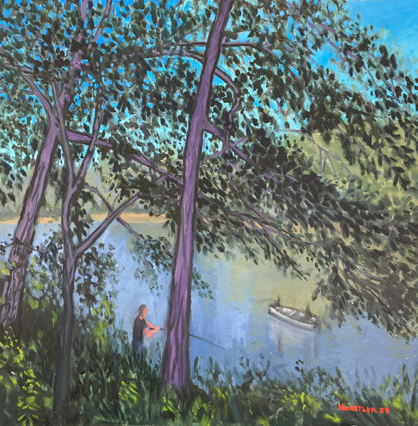 The White Boat on the Hudson at Clarks Mills