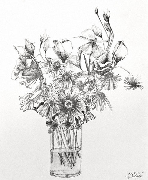 Still Life Study in Black, White, and Gray