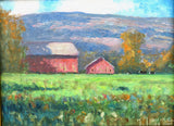 Two Barns And Cows