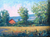 Hay Field With Barn