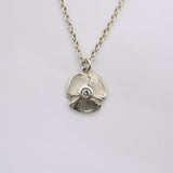 Sterling Silver Pansy Pendant with 0.06 ct. Diamond