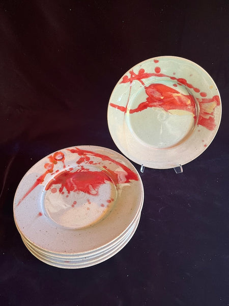 Salad Plates-Celadon, Red (Set of 6)